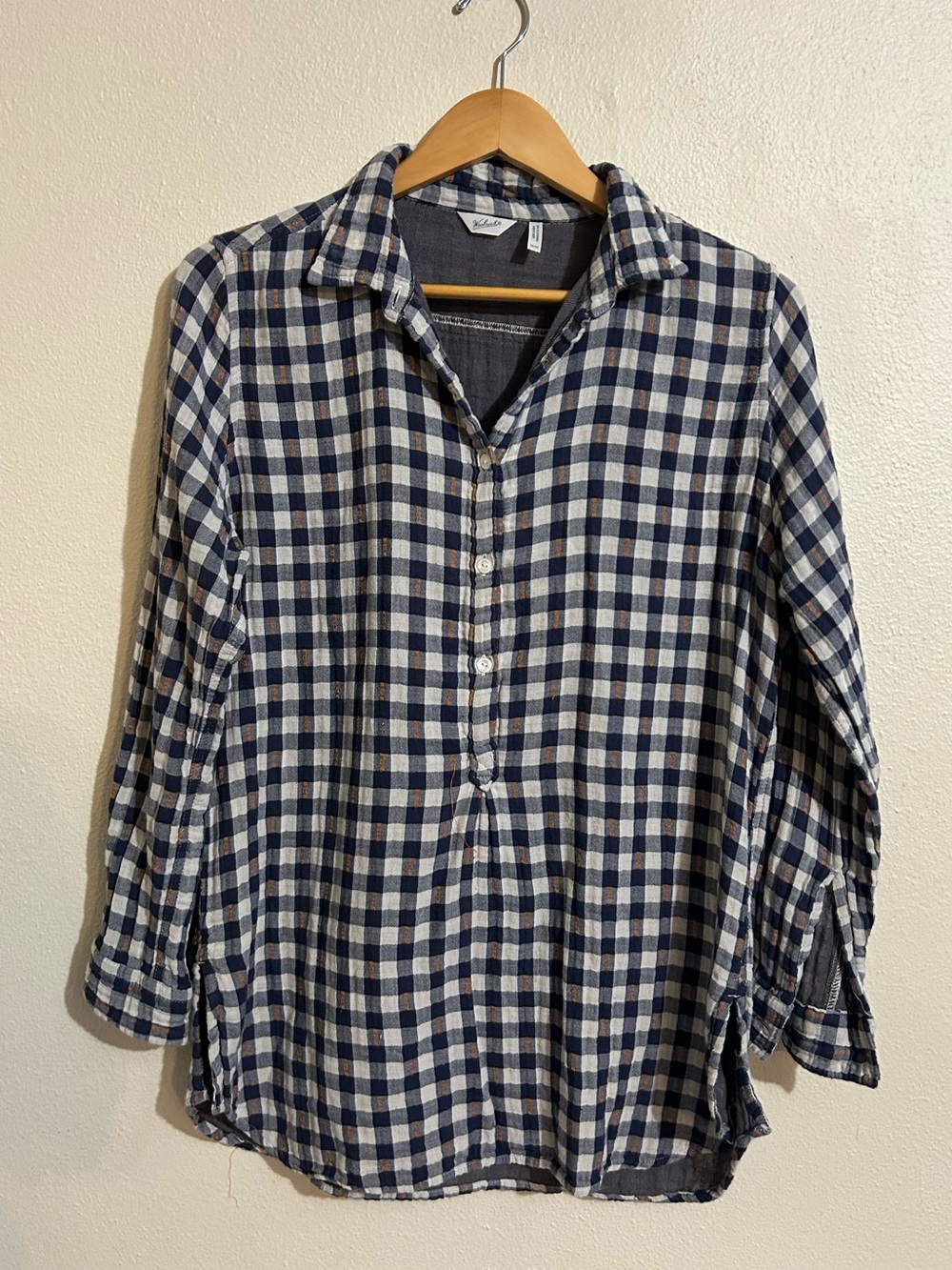 Woolrich Women’s Popover Plaid Shirt Size Medium Gauze Cotton Cabin